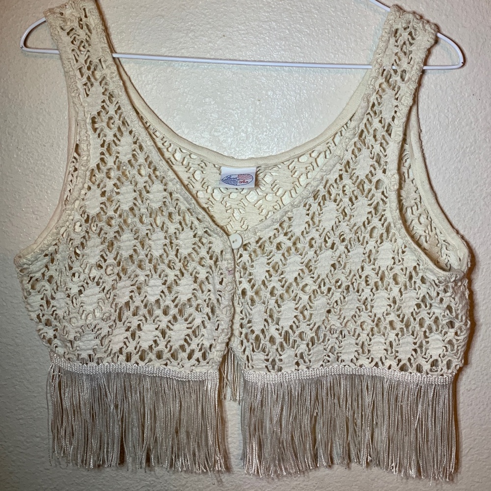 Crop Fringed Vest
